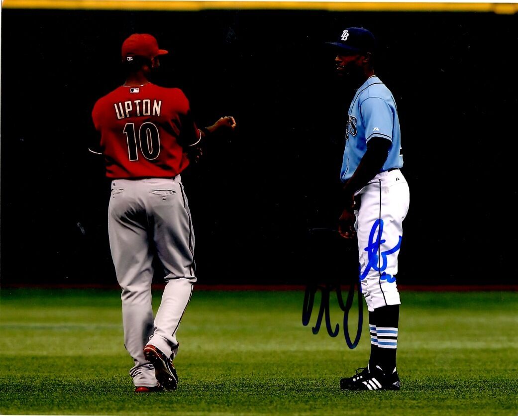 Signed 8x10 B.J. UPTON Tampa Bay Rays Autographed Photo Poster painting - COA