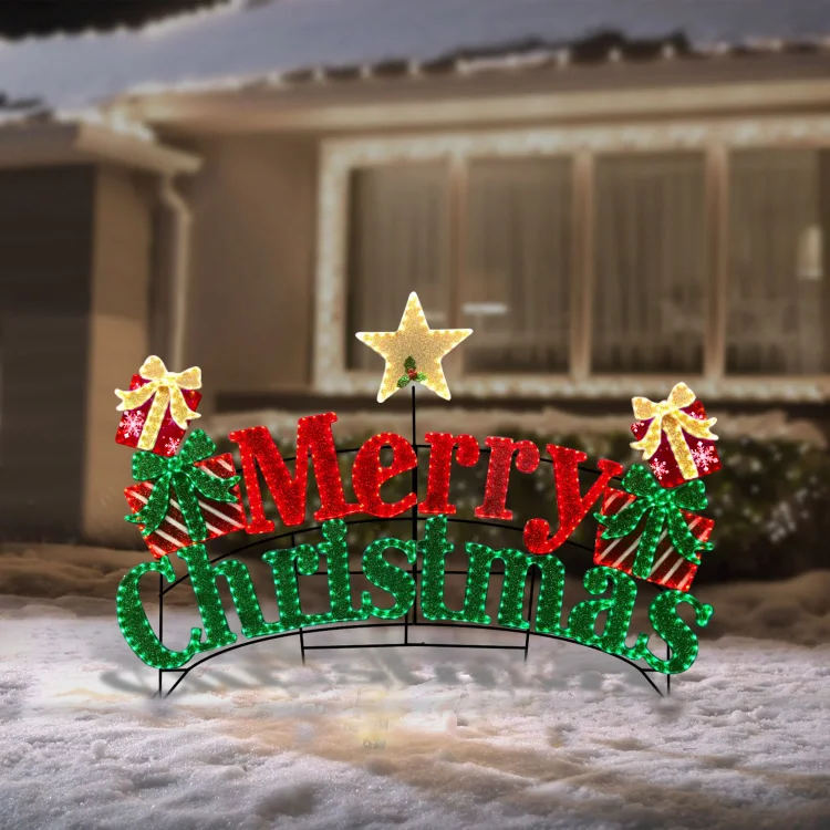 🔥kukelife🔥Pre-Lit Merry Christmas Sign
