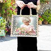 DIY Diamond Painting Girl Linen Waterproof Handbag Shopping Storage Bag Totes Kit