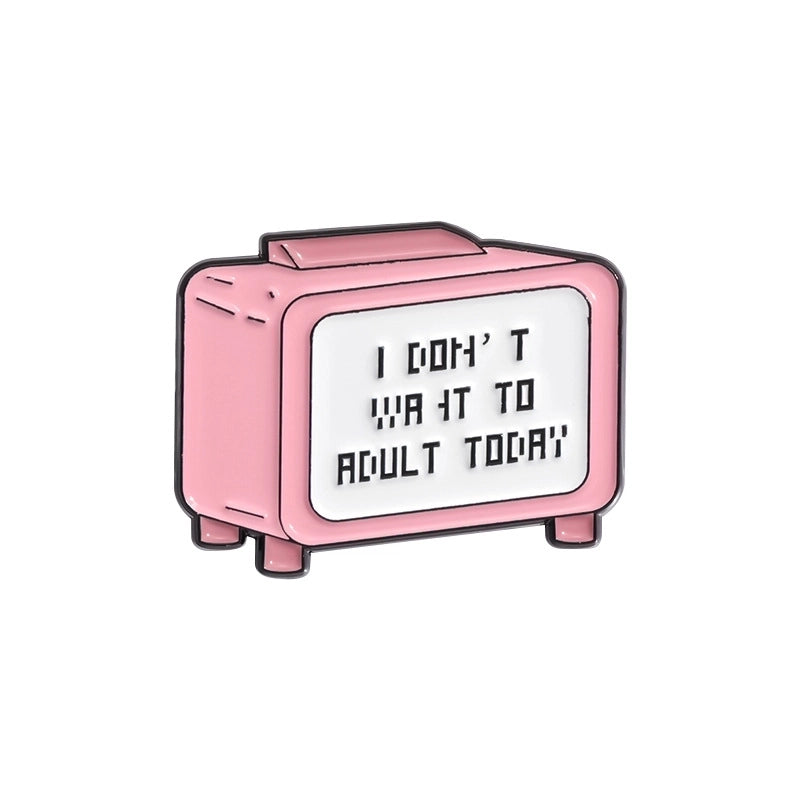 Cartoon Style Cowboy Style Fax Machine Coffee Machine Alloy Stamping Stoving Varnish Plating Women’s Brooches