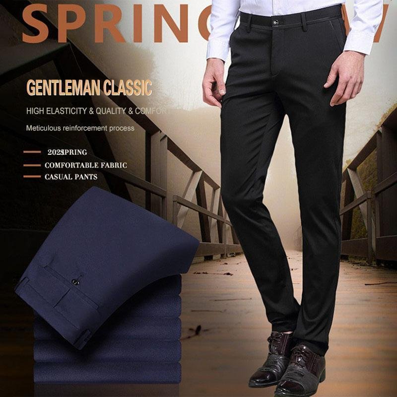 Pantaloni classici da uomo ad alta elasticità