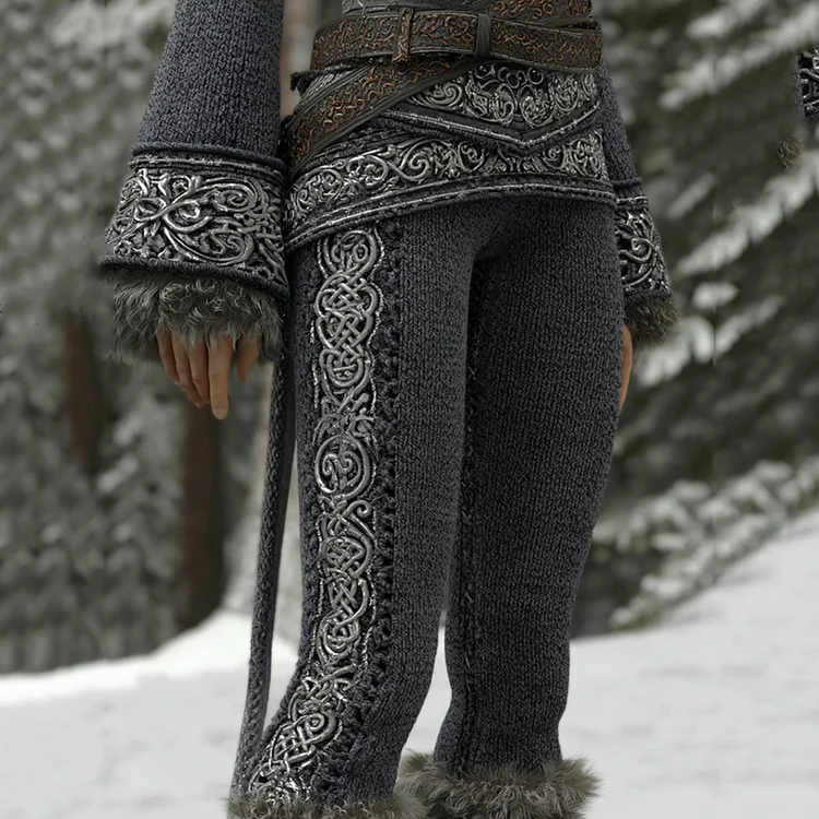 Women's Vintage Viking Celtic Knot Art Knit Leggings