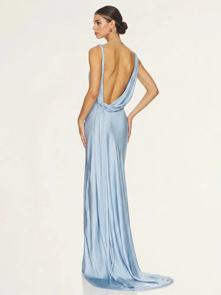 white cotton a line dress SOLANA Midi Color:Royalblue Semi-Formal Dresses Minimalist c.1995- 1996 Gianni and I will create