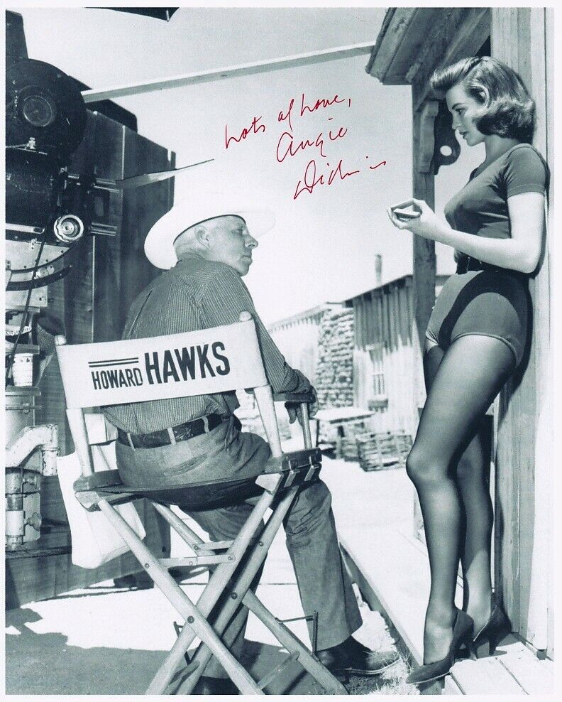 ANGIE DICKINSON signed RIO BRAVO ON-SET HOWARD HAWKS 8x10 w/ coa LEGGY CANDID