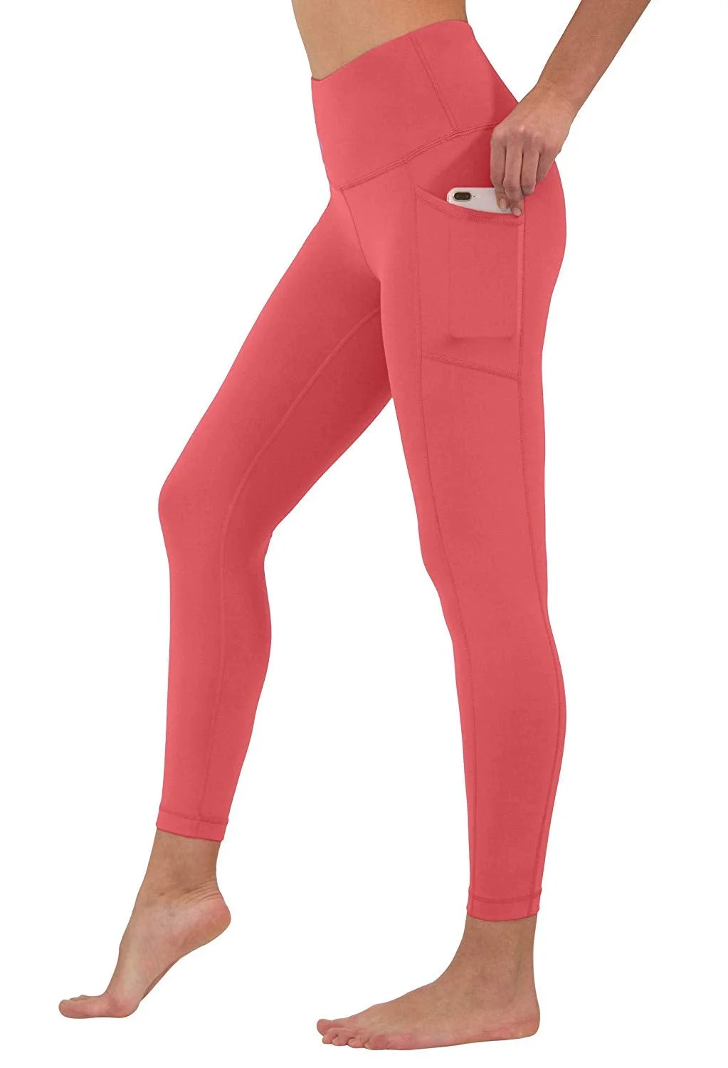 High Waist Tummy Control Squat Proof Ankle Length Leggings with Pockets