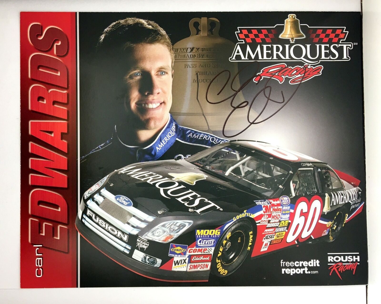 Carl Edwards Signed 8x10 Photo Poster painting Promo Hero Card Postcard NASCAR  SHIP Auto AU