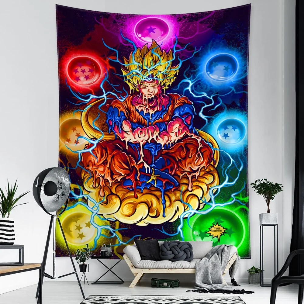 Cartoon Animal Character Tapestry Wall Hanging 3D Printing Psychedelic Witchcraft Mysterious Aesthetics Room Home Decor