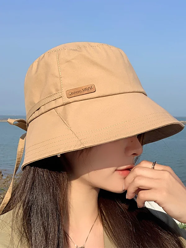 Wide Side Lace-Up Sun-Protection Hats&Caps Fisherman Hat