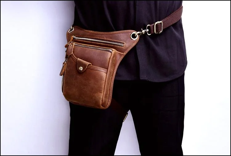 Men's bag retro crazy horse leather men's horizontal shoulder messenger bag