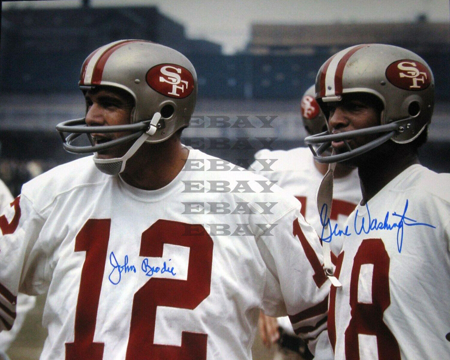 John Brodie Gene Washington San Francisco 49ers 8x10 autographed Photo Poster painting Reprint