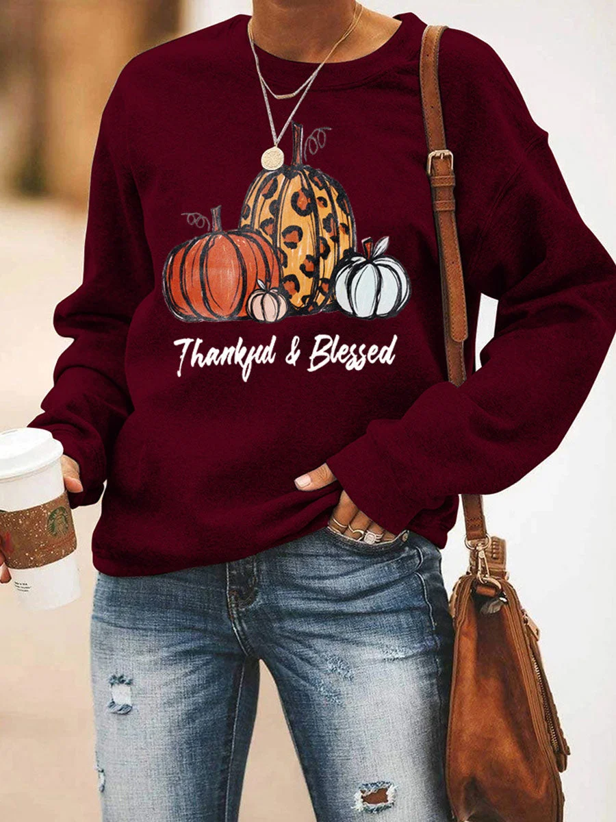 Thankful Blessed Pumpkin Sweatshirt