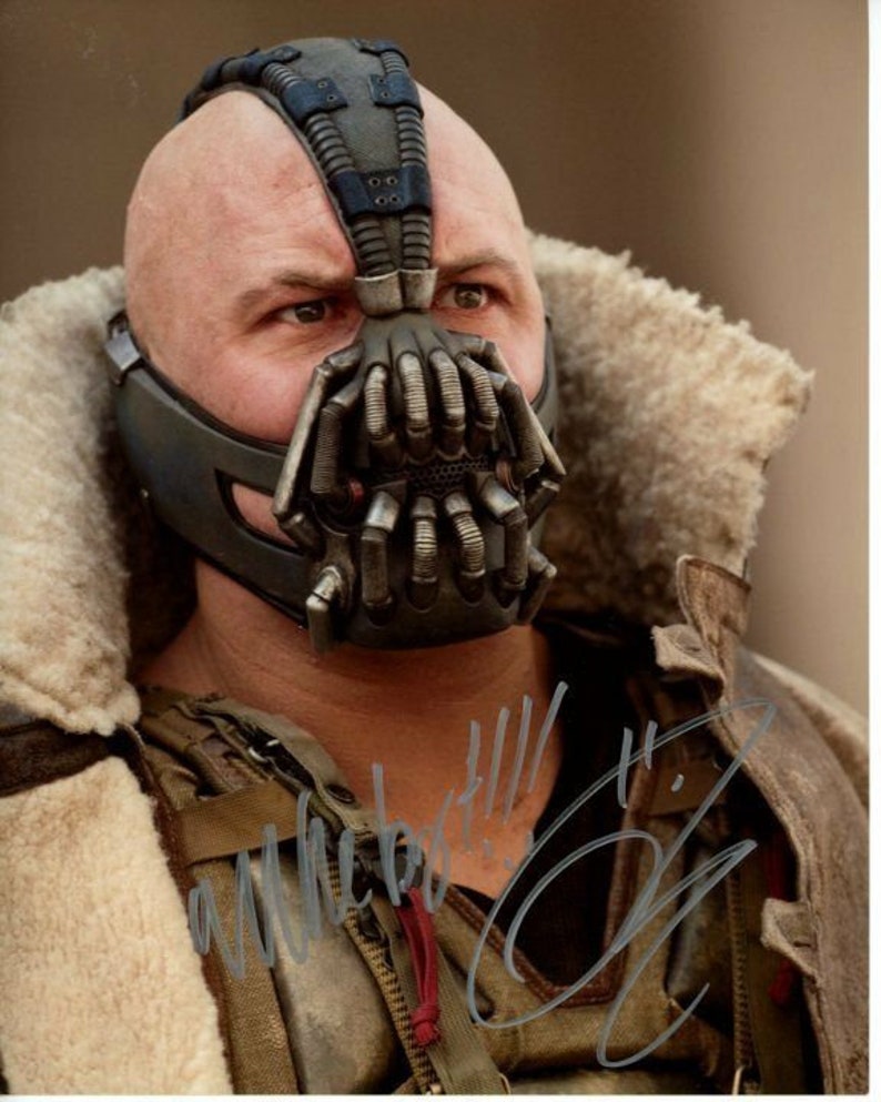 Tom hardy signed autographed the dark knight rises batman bane Photo Poster painting content