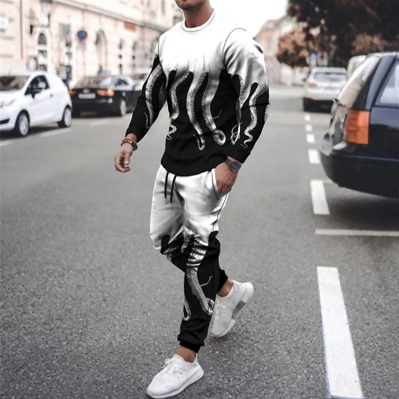 men's casual printing Hoodies suits-012