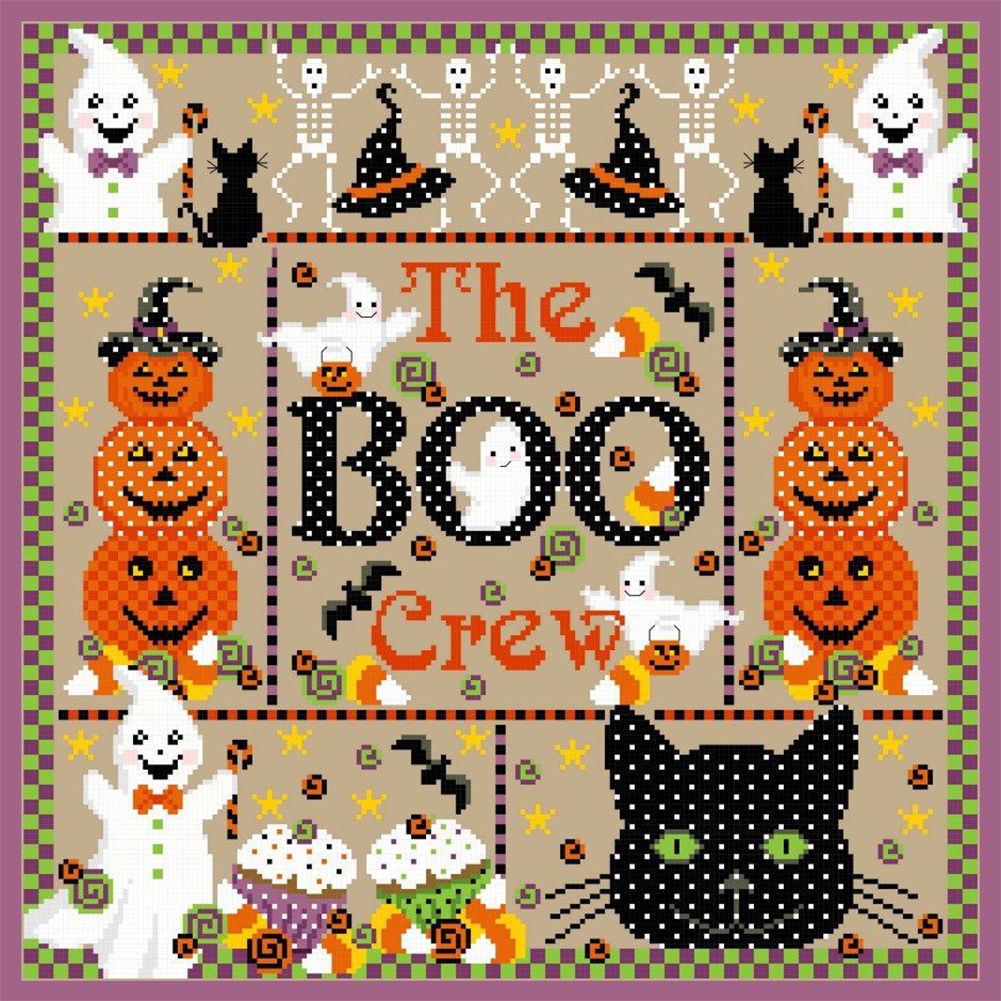 

Halloween - 11CT Stamped Cross Stitch - 30*30CM, 501 Original