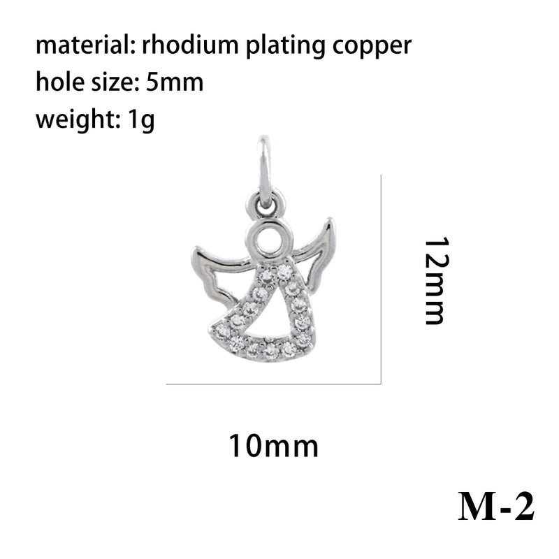 Ig Style Minimalist Angel Dolphin Crown Copper Plating Inlay Zircon 18k Gold Plated Charms