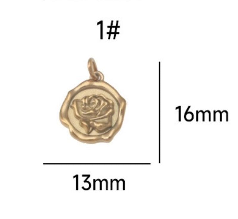 1 Piece Titanium Steel Devil’s Eye Heart Shape Rose Pendant