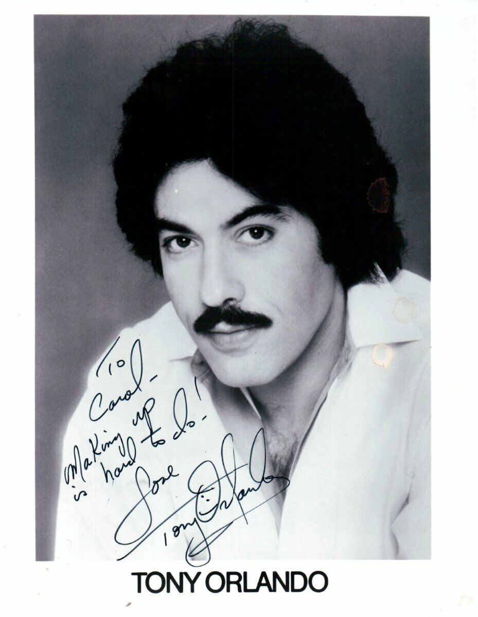 Tony Orlando Signed Autographed 8X10 Photo Poster painting Vintage B/W Shot Stains JSA JJ41080