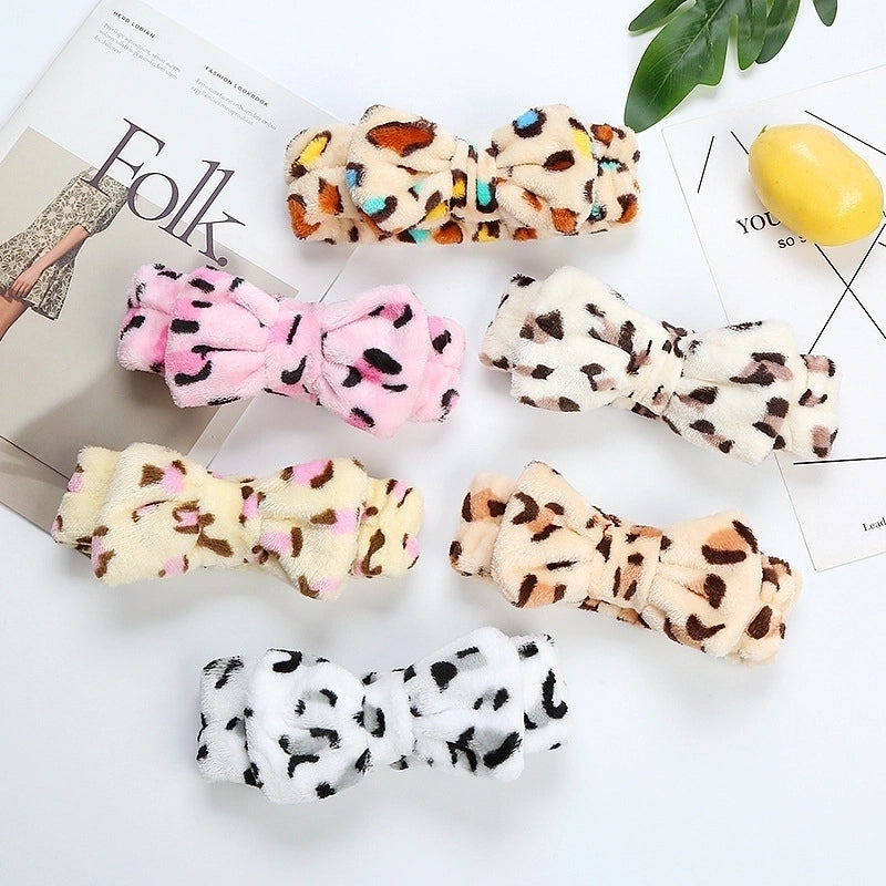 Casual Cute Unisex Bow Knot Leopard Spa Headband