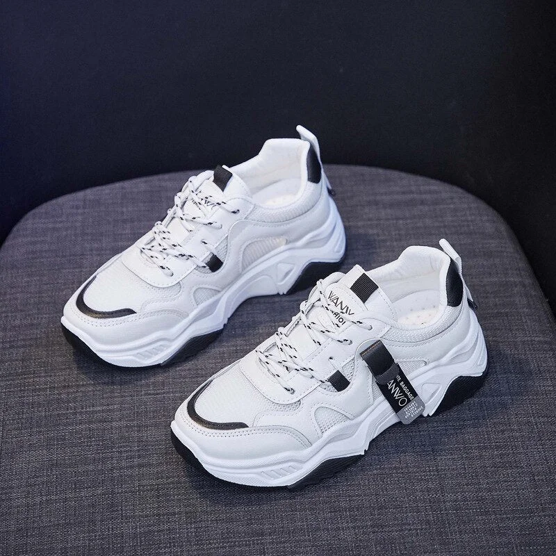 Women Casual Sneakers Spring Autumn Sneakers Breathable Women Shoes Lace Up Female Boots Comrfortable Platform Shoes Women