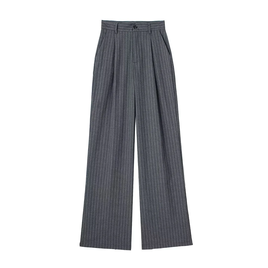 Nigikala Nigikala And Autumn 2025 New Women's Front Folded High-Waisted Trousers Casual Trousers Women A67231