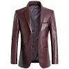 Men's Leather Formal Cardigan Jacket