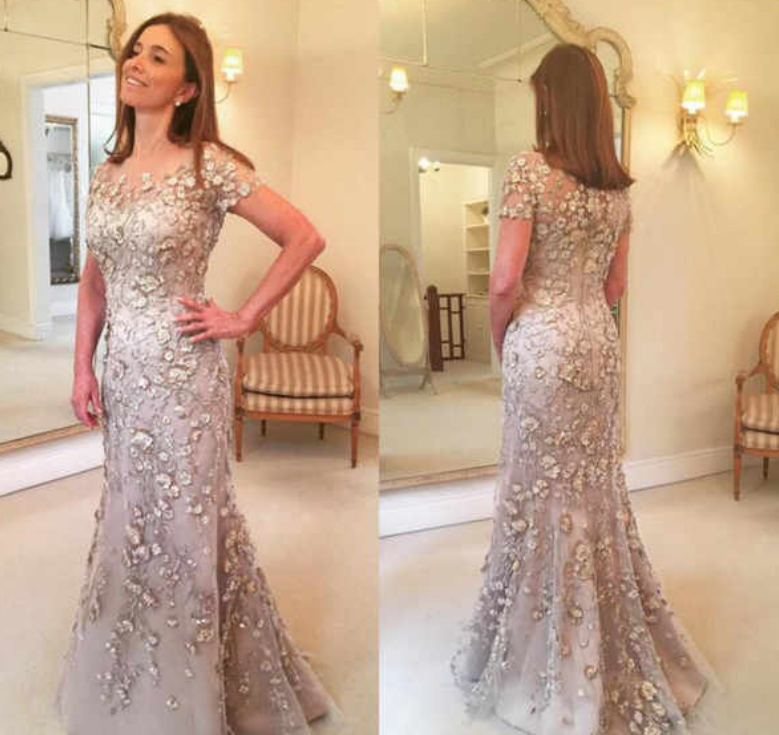Beautiful Long Mermaid Prom Dress With 3D Flowers | Ballbellas Ballbellas