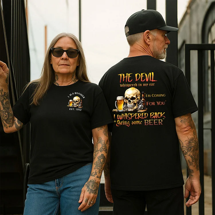 Funny Skull Beer Shirt , Boomer T-Shirt,  Custom Year Of Birth T shirt, Cotton Tee