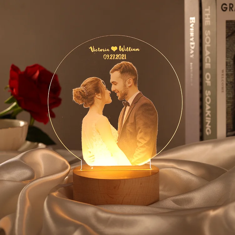 Personalized Photo Night Light LED Lamp for Family/Couple