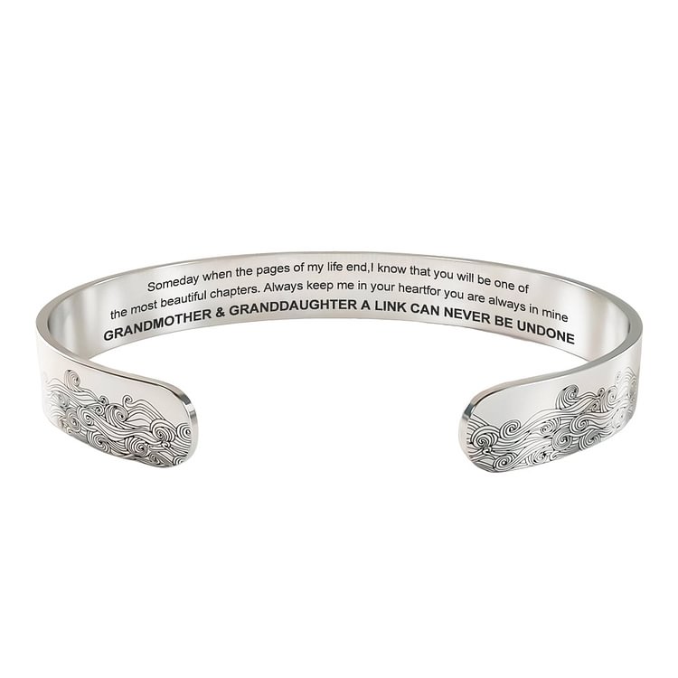 For Granddaughter - Grandmother & Granddaughter A link Can Never Be Undone Wave Bracelet