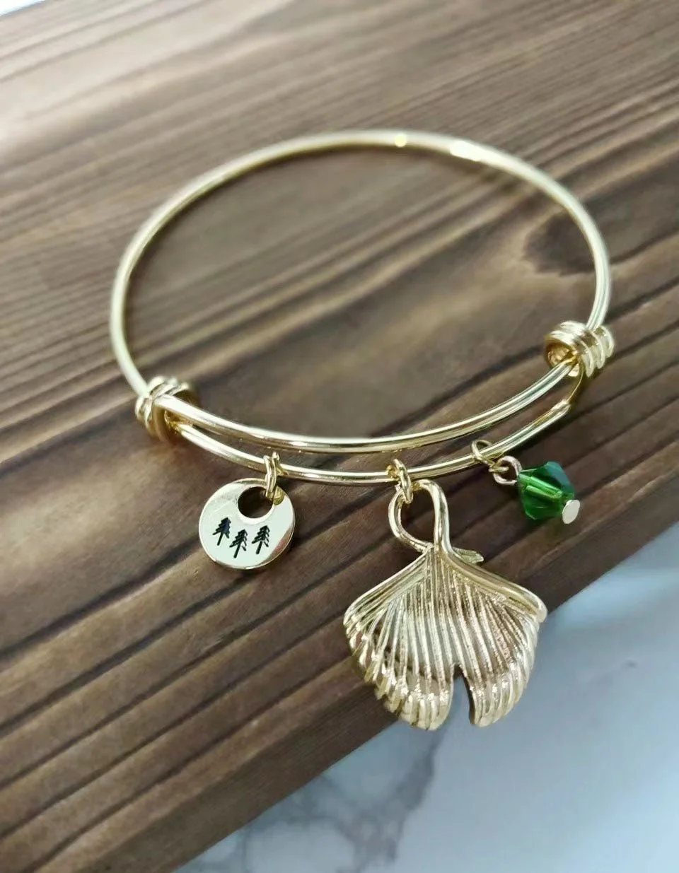 Ginkgo Bangle Bracelet