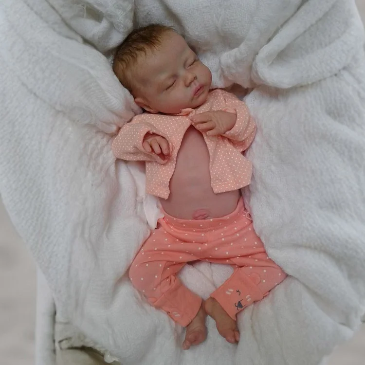  [Heartbeat💖 & Sound🔊] 17" Lifelike Handmade Newborn Eyes Closed Reborn Baby Girl Doll Named Faniya - Reborndollsshop®-Reborndollsshop®