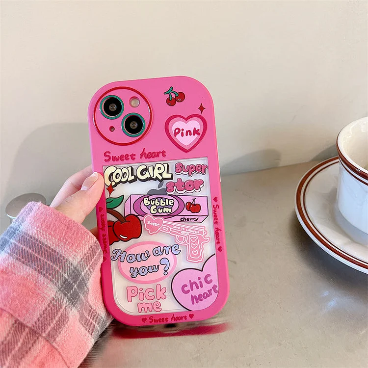Pink Girl Love Graffiti Phone Case