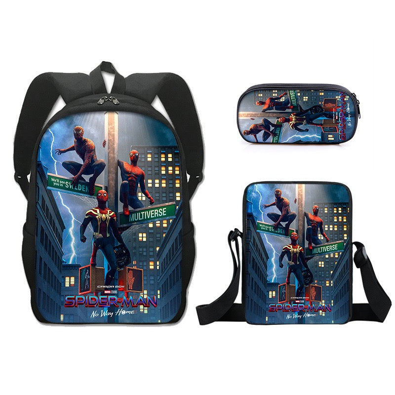 Mayoulove Spider Man No Way Home Schoolbag Backpack Lunch Bag Pencil Case Set Gift for Kids Students-Mayoulove