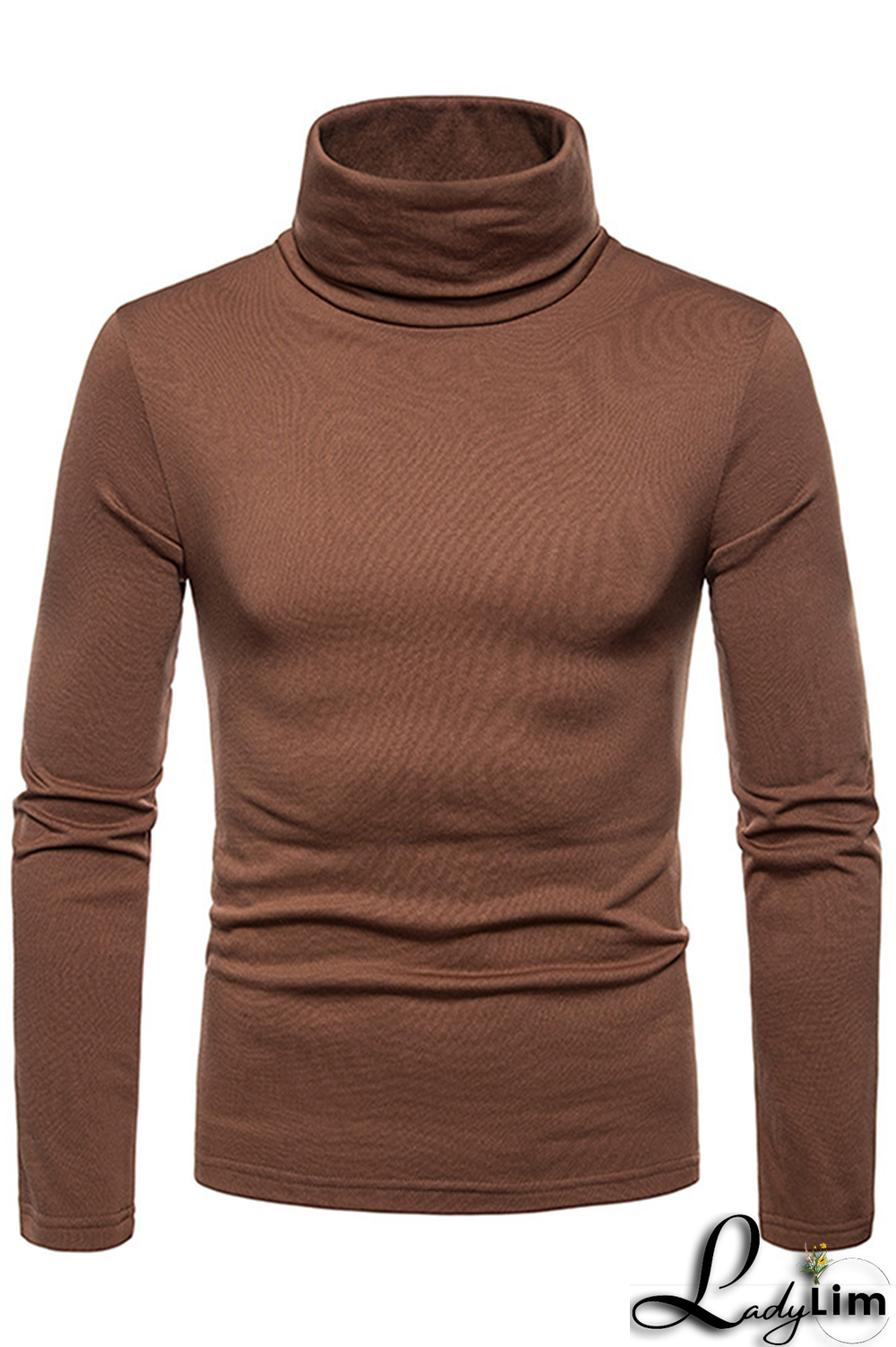 Navy Blue Fashion Casual Solid Split Joint Basic Turtleneck Tops