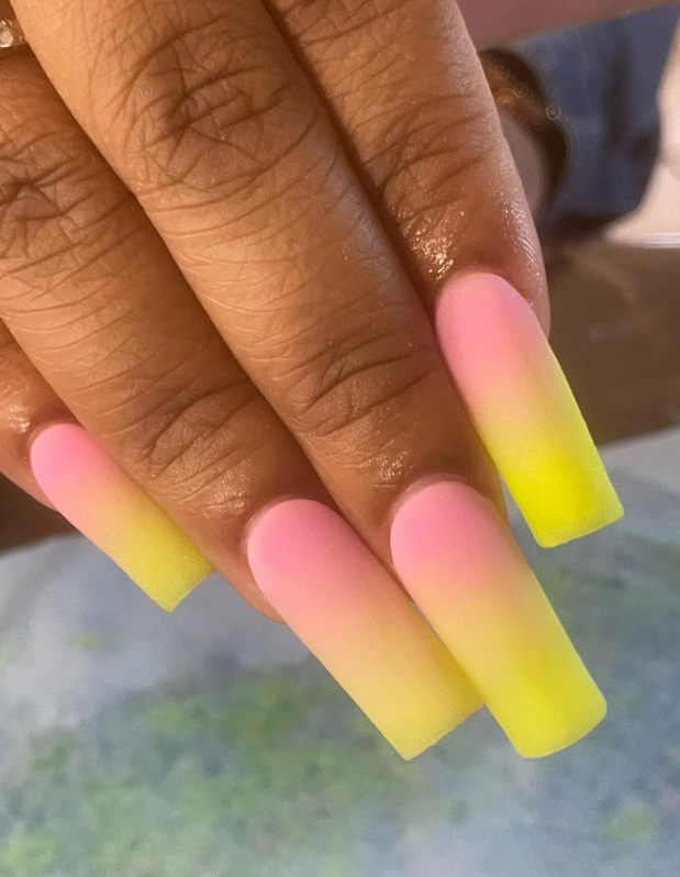 Yellow deals ombre nails