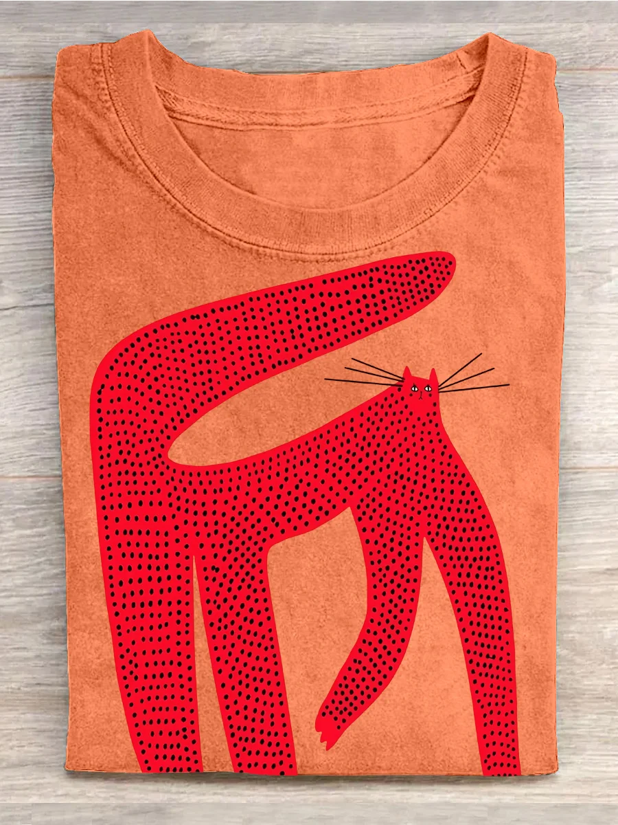 Eagerlys Funny Cute Cat Art Print T-shirt Eagerlys
