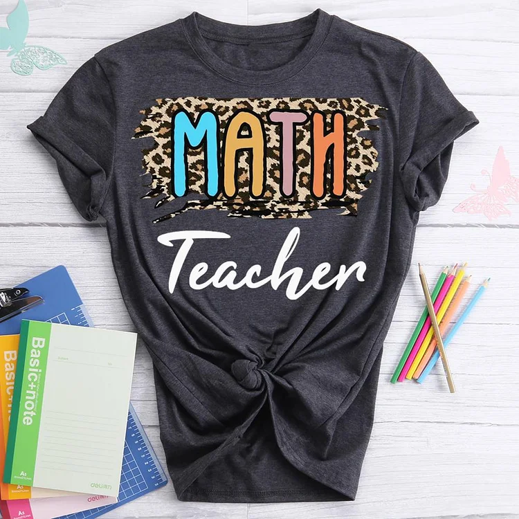 Funny Math Teacher Leopard  T-Shirt Tee-07250-Annaletters