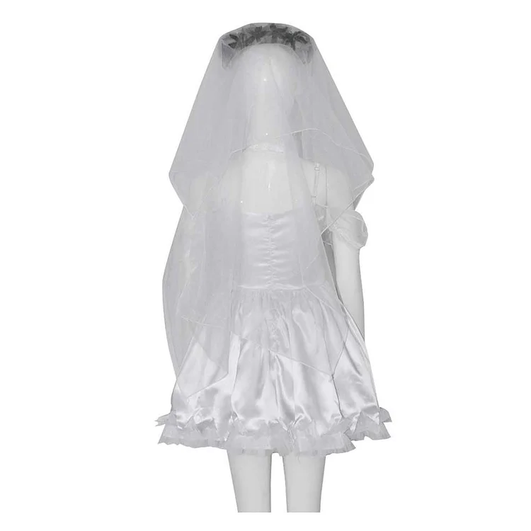 Corpse Bride Emily White Dress Outfits Cosplay Costume Halloween Carnival Suit