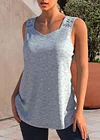 Plus Size Lace Stitching Solid Tank Top
