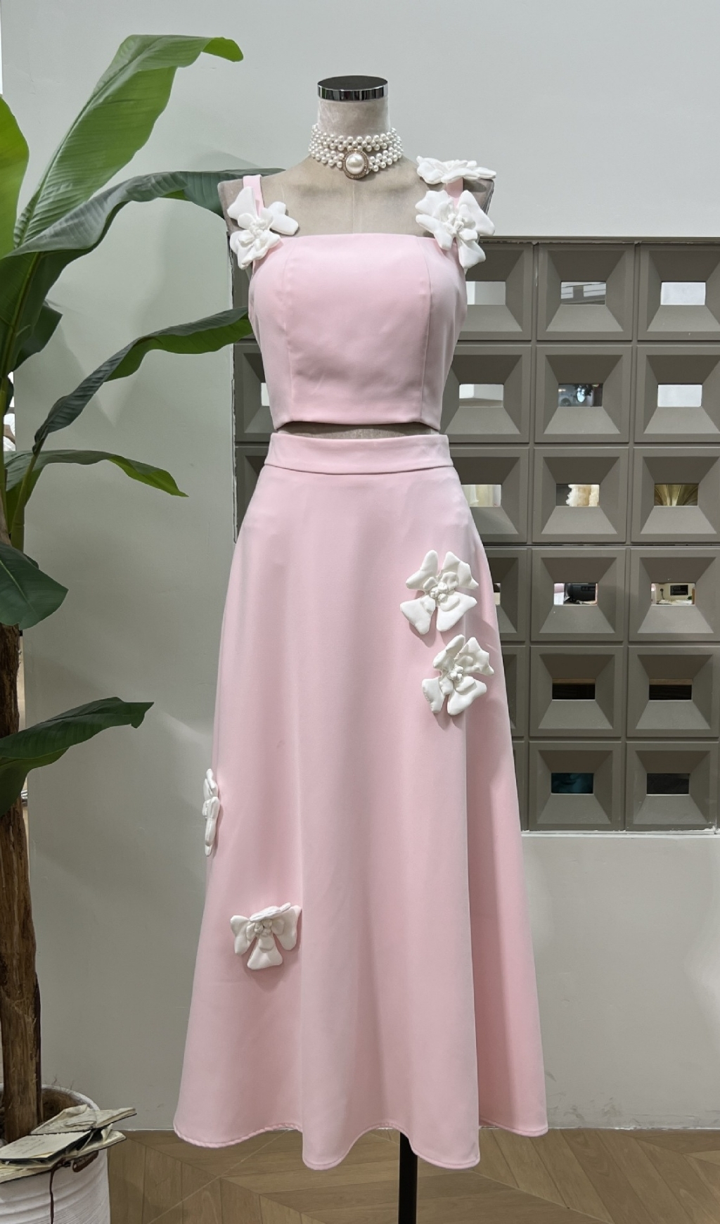 Evie Flower Embellished Skirt Set Flowering Girl