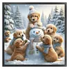 Golden Retriever Snowman-14CT Stamped Cross Stitch 40*40cm