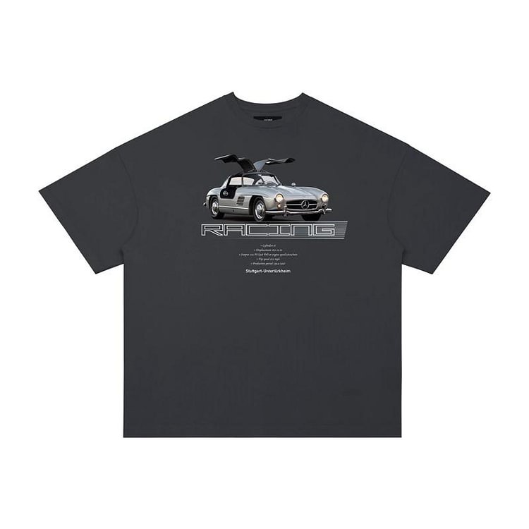 Men's car printed short sleeves T-shirt