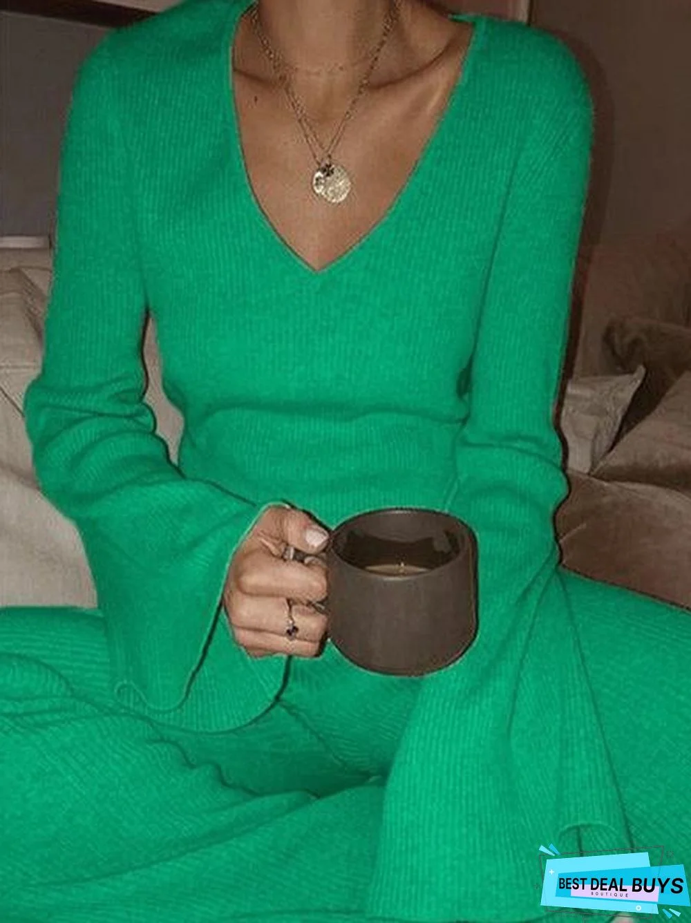 Gray-Brown Shift Casual Solid Cotton Suits