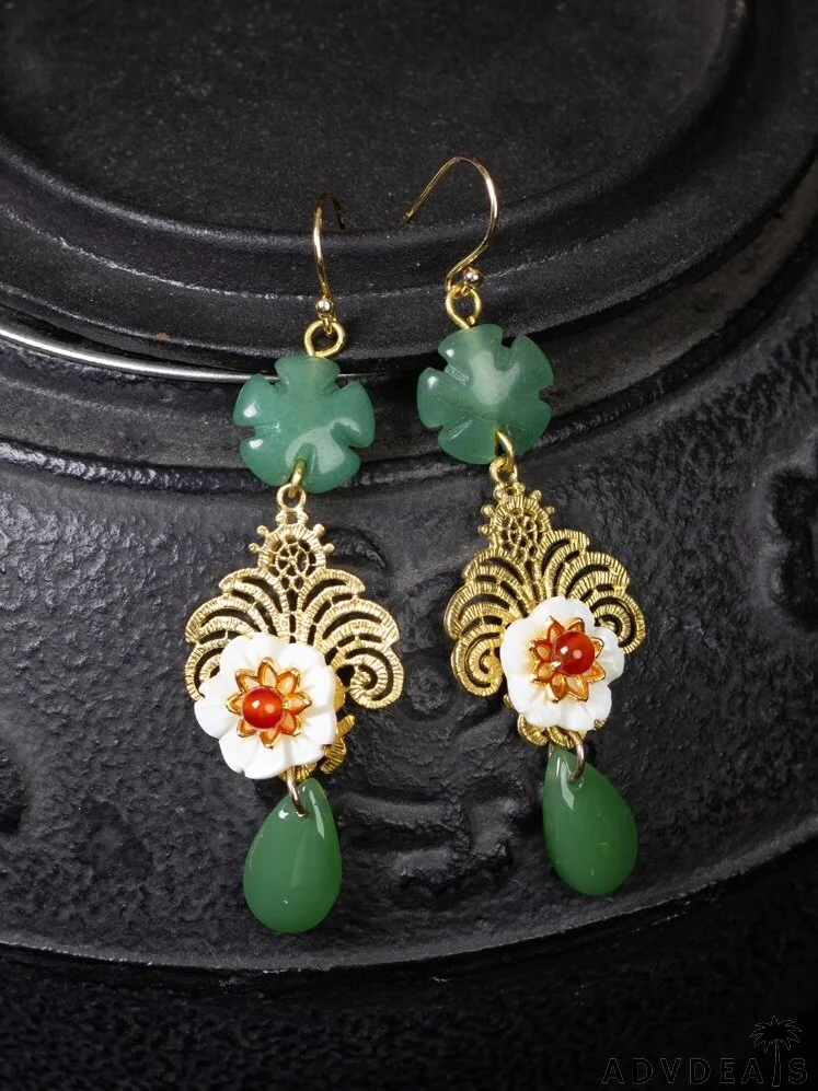 Flower Decor Drop Earrings