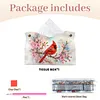 Cardinal Plum DIY PULeather Diamond Painting Tissue Box for Adults Beginners Large Size Diamond Art Paper Storage Holder for Living Room Bathroom Table Decor