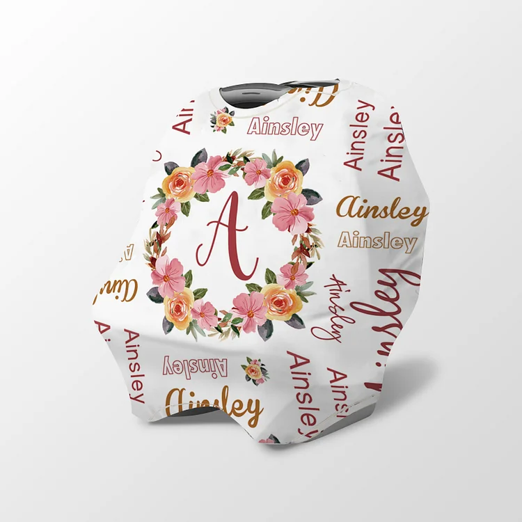 Personalized Flower Baby Car Seat Canopy| Canopyl195