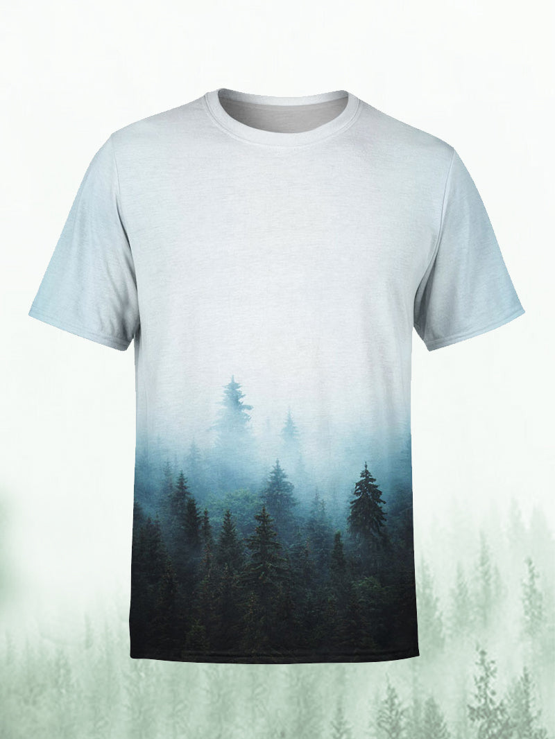 Men's Outdoor Forest Full Printed Short-Sleeved Shirt