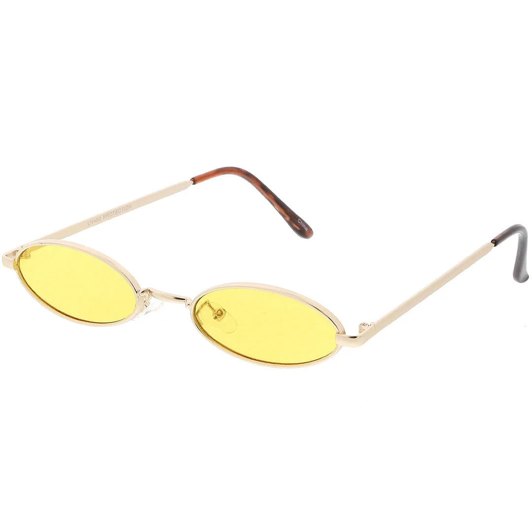 Extreme Small Oval glasses Color Tinted Flat Lens 51mm