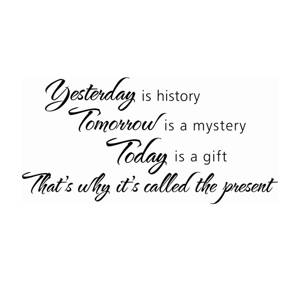 

Removable Decals English Proverb Wall Posters Yesterday is History Sticker, 501 Original