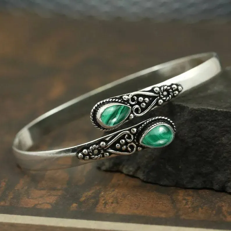 Rebecca - Vintage zilveren armband met agaat